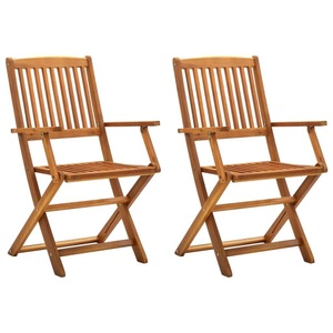 vidaXL, vidaXL Klappbare Gartenstühle 2 Stk. Massivholz Akazie, vidaXL Klappbare Gartenstühle 2 Stk. Massivholz Akazie