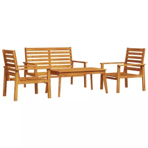vidaXL, vidaXL 4-tlg. Garten-Lounge-Set Massivholz Akazie, vidaXL 4-tlg. Garten-Lounge-Set Massivholz Akazie