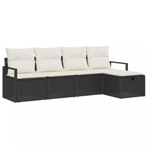 vidaXL, VidaXL - Garten-sofa poly-rattan, One Size, Schwarz