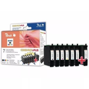 Peach, Peach Spar Pack Plus Tintenpatronen kompatibel zu Epson T0808 (2x T0801, T0802, T0803, T0804, T0805, T0806), Peach Tintenset Epson T0807 C, M, Y, 2x BK