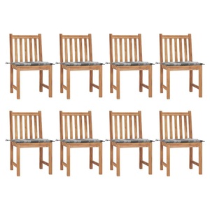 vidaXL, vidaXL Gartenstühle 8 Stk. mit Kissen Massivholz Teak, vidaXL Gartenstühle 8 Stk. mit Kissen Massivholz Teak