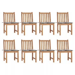 vidaXL, vidaXL Gartenstühle 8 Stk. mit Kissen Massivholz Teak, vidaXL Gartenstühle 8 Stk. mit Kissen Massivholz Teak