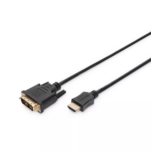 Digitus, Digitus HDMI / DVI Anschlusskabel [1x HDMI-Stecker - 1x DVI-Stecker 18+1pol.] 3 m Schwarz, Digitus HDMI / DVI Adapterkabel HDMI-A Stecker, DVI-D 18+1pol. Stecker 3.00 m Schwarz AK-330300-030-S schraubbar