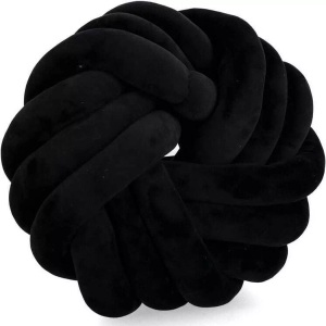 mutoni lifestyle, Kissen Entwine schwarz rund 38, Kissen Entwine schwarz rund 38
