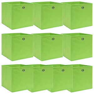 vidaXL, vidaXL Aufbewahrungsboxen 10 Stk. Grün 32×32×32 cm Stoff, vidaXL Aufbewahrungsboxen 10 Stk. Grün 32x32x32 cm Stoff