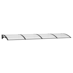 vidaXL, vidaXL Türvordach Schwarz 400x100 cm Polycarbonat, VidaXL - Türvordach polycarbonat, One Size, Schwarz