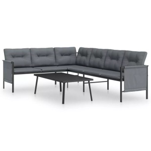 vidaXL, vidaXL 2-tlg. Garten-Lounge-Set Anthrazit Stahl, vidaXL 2-tlg. Garten-Lounge-Set Anthrazit Stahl