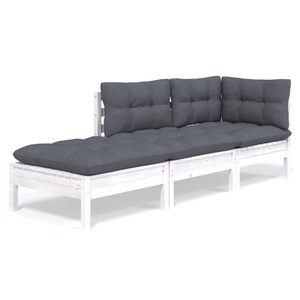 vidaXL, vidaXL 3-tlg. Garten-Lounge-Set mit Kissen Kiefer Massivholz