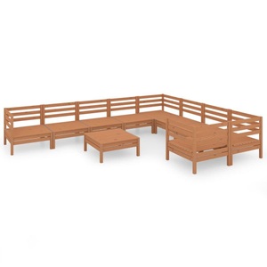 vidaXL, vidaXL 10-tlg. Garten-Lounge-Set Honigbraun Massivholz Kiefer