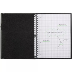 Kolma, KOLMA Notizbuch LineaVerde A4 06.520.06 kariert, 70g/m2 schwarz, KOLMA Notizbuch LineaVerde A4 06.520.06 kariert, 70g/m2 schwarz