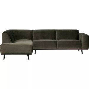mutoni casual, Ecksofa Statement Links Velvet Warm Grün, Ecksofa Statement links Velvet warmes Grün 274x210