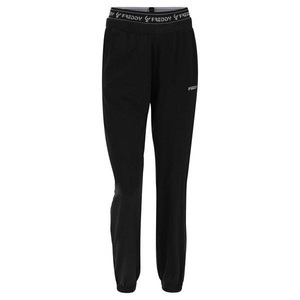 Freddy, Elastische Sporthose Mit Sictbarem Gummiband Mit Logo Unisex Schwarz S, 