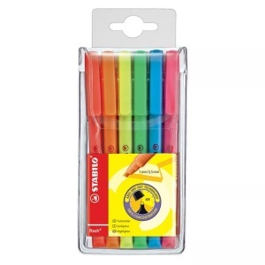 Stabilo, STABILO Textmarker FLASH 1/3,5mm 555/6 6 Farben ass., Stabilo flash, 1/3,5mm, Textmarker, 555/6, (6 Farben assortiert)