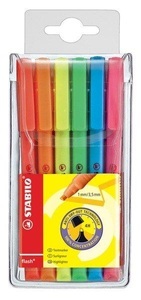 Stabilo, STABILO Textmarker FLASH 1/3,5mm 555/6 6 Farben ass., Stabilo flash, 1/3,5mm, Textmarker, 555/6, (6 Farben assortiert)