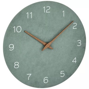 TFA Dostmann, TFA Dostmann 60.3054.04 Quarz Wanduhr 297 mm x 45 mm Jade, Grün, TFA Dostmann Wanduhr Analog mit Holz-Optik Ø 29.7 cm, Jade