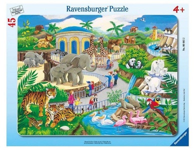 Ravensburger, RAVENSBURGER Puzzle 45 Teile Besuch im Zoo, Rahmenpuzzle BESUCH IM ZOO 45-teilig