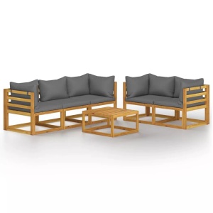 vidaXL, vidaXL 6-tlg. Garten-Lounge-Set mit Auflagen Massivholz Akazie, vidaXL 6-tlg. Garten-Lounge-Set mit Auflagen Massivholz Akazie
