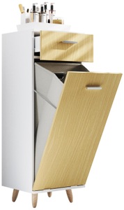 VCM, Stoff Wäscheschrank Wäschetruhe Wäschebox Wäschekorb Stoffbox Wäsche Landos S Unisex Weiss 40cm, VCM - Holz Wäscheschrank | Wäschetruhe Wäschebox Wäschekorb Maße ca. H. 97 x B. 40 T. 35 cm Landos S, 40cm, Weiss
