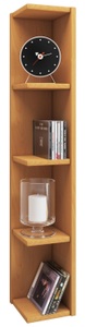 VCM, home24 Eckregal Honsa-Stand, VCM - Holzregal stehend | platzsparendes Regal Maße: H. 97 x B. 15 T. 17 cm Elegantes Aufbewahrungsregal Bücherregal Honsa, One Size, Buche