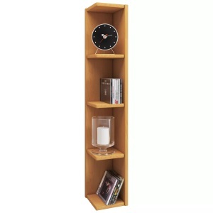 VCM, home24 Eckregal Honsa-Stand, VCM - Holzregal stehend | platzsparendes Regal Maße: H. 97 x B. 15 T. 17 cm Elegantes Aufbewahrungsregal Bücherregal Honsa, One Size, Buche