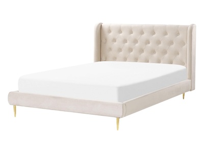 Beliani, Bett mit Lattenrost aus Samtstoff Modern FORBACH Bett mit Lattenrost aus Samtstoff Modern FORBACH