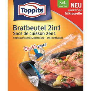 Toppits, Toppits Bratbeutel 2 in 1 L 5 St?ck, Toppits Bratbeutel 2 in 1 L 5 Stück