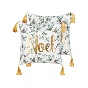 Beliani, Kissen 2er Set aus Baumwolle Modern ZAMIA Kissen 2er Set aus Baumwolle Modern ZAMIA, Beliani - Dekokissen 2er Set aus Baumwolle Modern ZAMIA, One Size, Schneeweiss