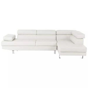 Beliani, Beliani Ecksofa Kunstleder weiss NORREA, Beliani - Ecksofa aus Kunstleder NORREA, One Size, Weiss Bunt