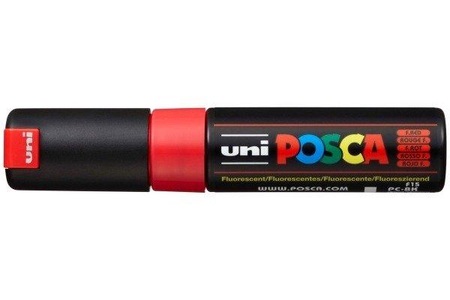 uni-ball, UNI-BALL Posca Marker 8mm PC-8K F.RED fluo rot, Keilspitze, uni-ball Posca Marker, 8mm, fluo rot, Keilspitze, PC-8K F.RED