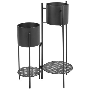 Beliani, Beliani - Pflanzenständer aus Eisen Modern ULMUS, One Size, Schwarz