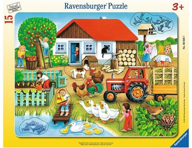 Ravensburger, RAVENSBURGER Puzzle 15 Teile Was gehört wohin, Ravensburger Was gehört wohin? Bauernhof