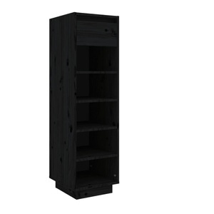 vidaXL, vidaXL Schuhregal Schwarz 34x30x105 cm Massivholz Kiefer