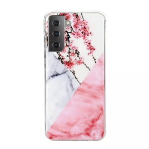 Cover-Discount, Galaxy S21+ - Softes Silikon Gummi Case Flower Marbel, Cover-Discount - Galaxy S21+ Softes Silikon Case Marble, Weiss