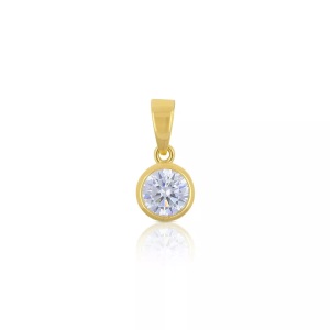 MUAU Schmuck, Anhänger Gelbgold 750 Zirkonia, 15x8mm Damen Gelbgold ONE SIZE, MUAU Schmuck - Anhänger Gelbgold 750 Zirkonia, 15x8mm, One Size,