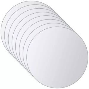 Diverse Hardware, 16-tlg. Spiegelfliesen-Set Rund Glas, vidaXL 16-tlg. Spiegelfliesen-Set Rund Glas