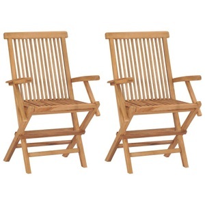 vidaXL, vidaXL Klappbare Gartenstühle 2 Stk. Massivholz Teak, 