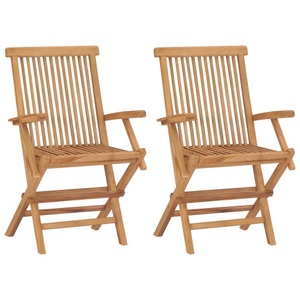 vidaXL, vidaXL Klappbare Gartenstühle 2 Stk. Massivholz Teak