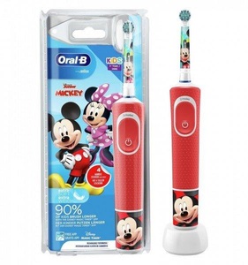 Braun, Oral-B Vitality 100 Kids Mickey, Elektrische Zahnbürste, Oral-B MICKEY Vitality 100 Kids Kinderzahnbürste ? Elektrische Zahnbürste ? Rot