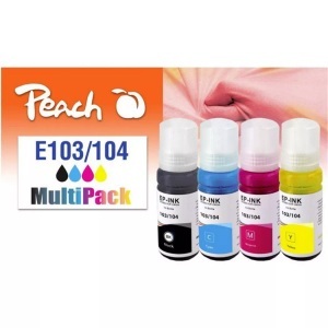 Peach, Peach Spar Pack Tintenpatronen kompatibel zu 104, T00P1, T00P2, T00P3, T00P4, Peach Tinte Epson CISS 103/104 Multi-Pack C/M/Y/BK