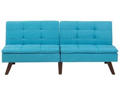 Beliani, Schlafcouch aus Polyester Modern RONNE Schlafcouch aus Polyester Modern RONNE, Beliani - Schlafsofa aus Polyester Skandinavisch RONNE, One Size, Türkisblau