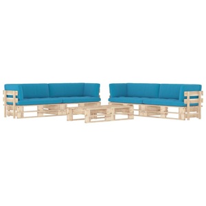 vidaXL, vidaXL 6-tlg. Paletten-Lounge-Set mit Kissen Kiefernholz Imprägniert, vidaXL 6-tlg. Paletten-Lounge-Set mit Kissen Imprägniertes Kiefernholz