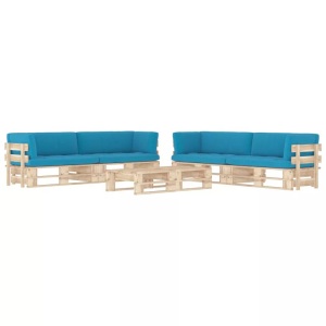 vidaXL, vidaXL 6-tlg. Paletten-Lounge-Set mit Kissen Kiefernholz Imprägniert, vidaXL 6-tlg. Paletten-Lounge-Set mit Kissen Imprägniertes Kiefernholz