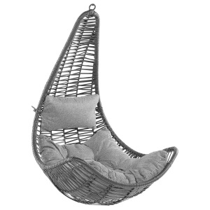 Beliani, Hängesessel aus PE Rattan Boho ATRI Hängesessel aus PE Rattan Boho ATRI, Beliani - Hängesessel aus PE Rattan Boho ATRI II, One Size, Schwarz