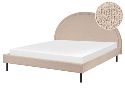 Beliani, Bett mit Lattenrost aus Bouclé Retro MARGUT Bett mit Lattenrost aus Bouclé Retro MARGUT
