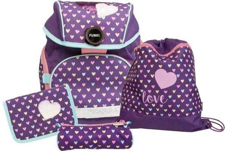 Funki, Funki Schulthek-Set Hearts 4-teilig, Joy-Bag Hearts (Set)