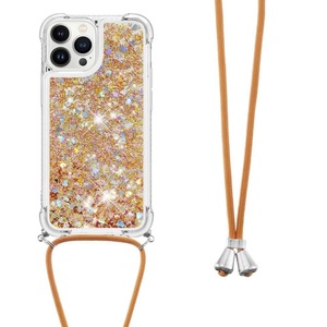 Cover-Discount, iPhone 15 Pro - Glitzer Hülle mit Umhängeband, Cover-Discount - iPhone 15 Pro Glitzer Hülle Mit Umhängeband, Weiss Bunt