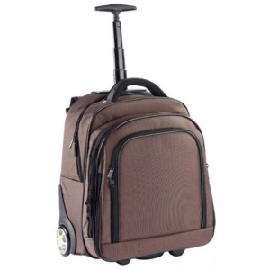 Dermata Lederwaren, Dermata Lederwaren Trolley Rucksack 47,5cm aus Nylon in Braun