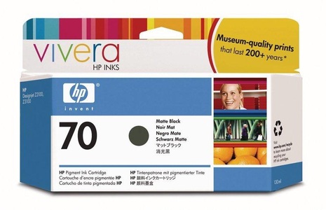 Hp, HP 70 Mattschwarz DesignJet Tintenpatrone, 130 ml - Tintenpatrone, Hewlett Packard Tintenpatrone, matt-schwarz, No.70, C9448A, (130ml)