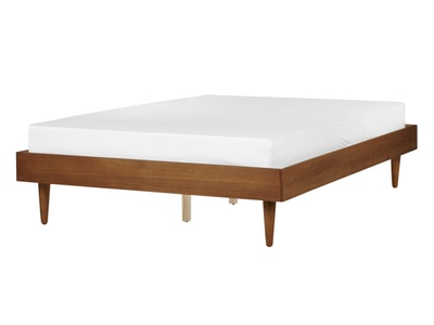 Beliani, Bett mit Lattenrost aus Gummibaumholz Rustikal TOUCY Bett mit Lattenrost aus Gummibaumholz Rustikal TOUCY