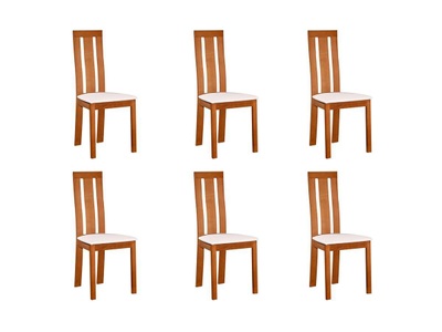 Vente-unique, Stuhl 6erSet Massivholz Domingo Eichefarben Stuhl 6erSet Massivholz Domingo Eichefarben, 